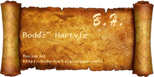 Bodó Hartvig névjegykártya